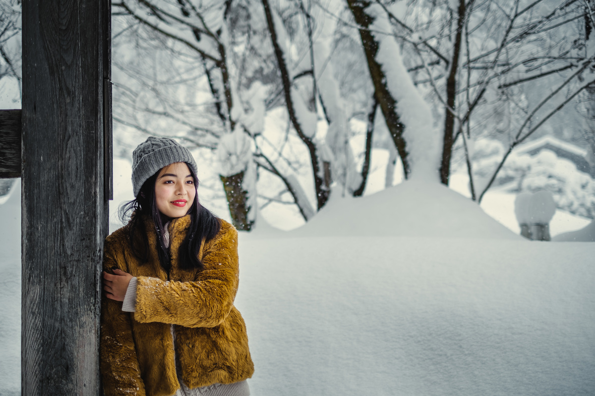 fotografo no Japao, ensaio em Shirakawa go, ensaio diferente no japao, ensaio de debutante no Japao, ensaio na neve no Japao