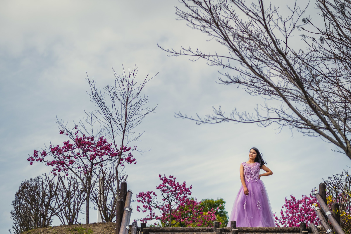 ensaio debutante no sakura, ensaio de debutante na primavera japonesa, ensaio diferente no Japao, fotografo no Japao, ensaio debutante no Japao