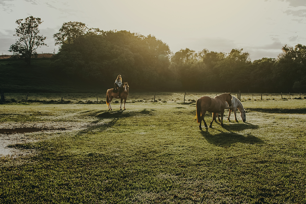 Menina no campo, rotina de um gaúcho