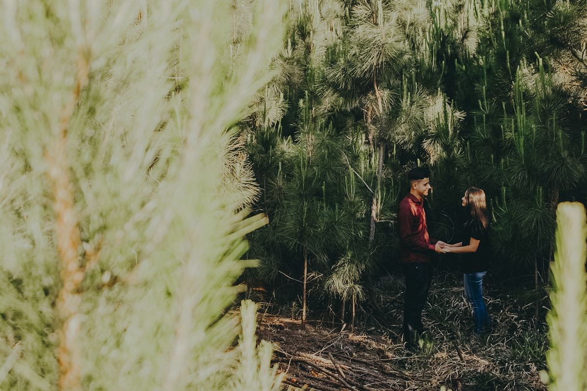 Casal apaixonado trocando olhares