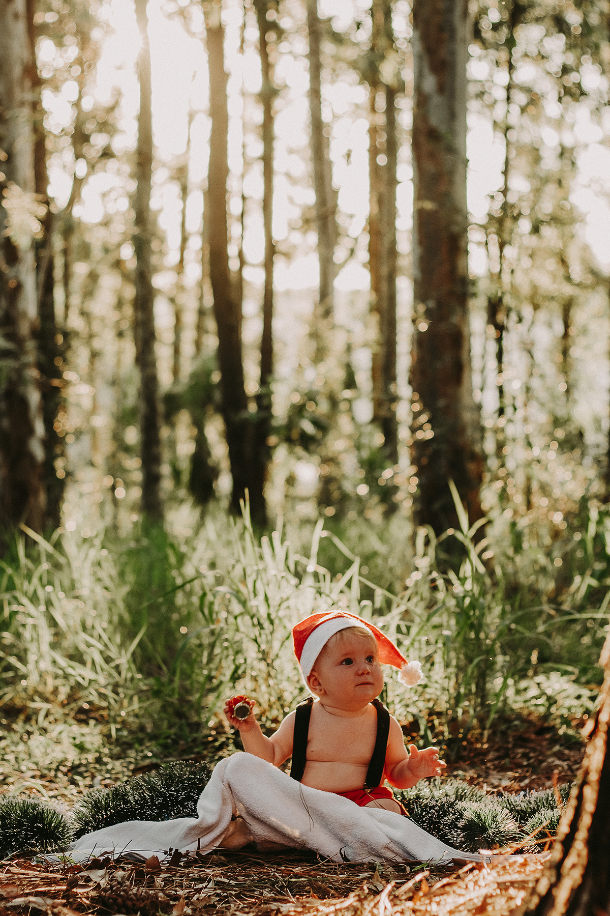 Bebê em ensaio temático de Natal
