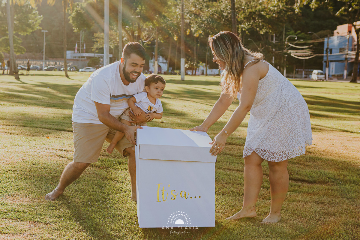 Ensaio fotográfico chá revelação prainha de Vila Velha 