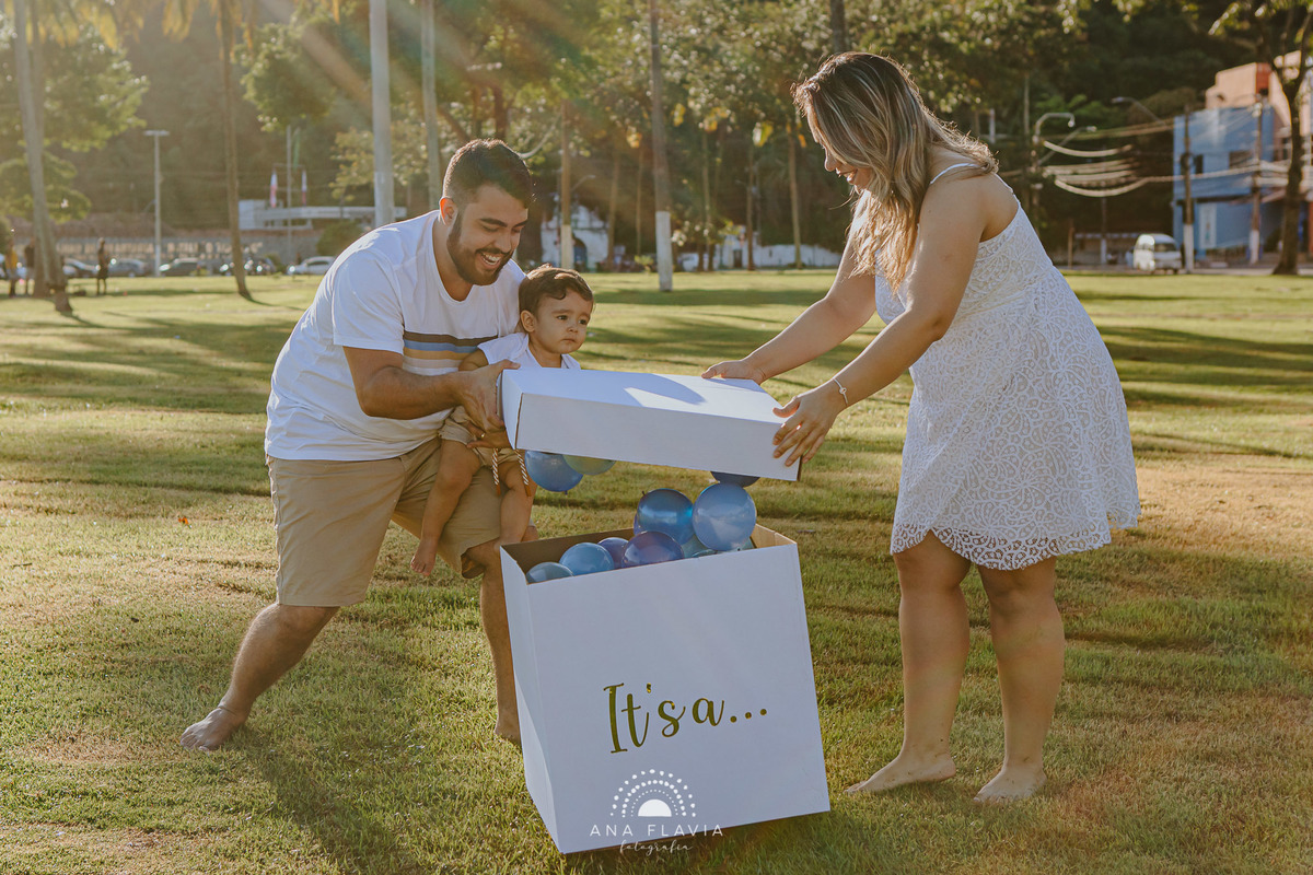Ensaio fotográfico chá revelação prainha de Vila Velha 