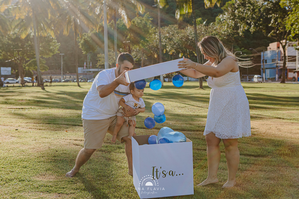 Ensaio fotográfico chá revelação prainha de Vila Velha 