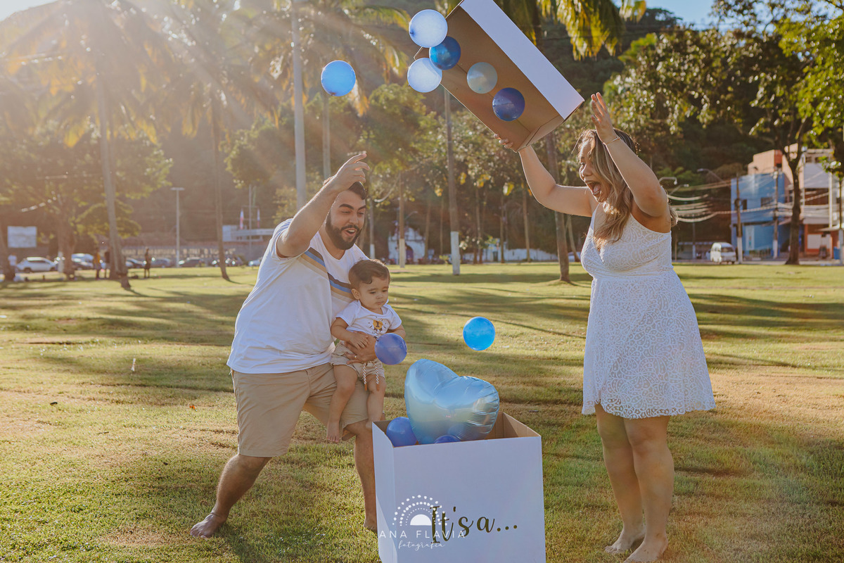 Ensaio fotográfico chá revelação prainha de Vila Velha 