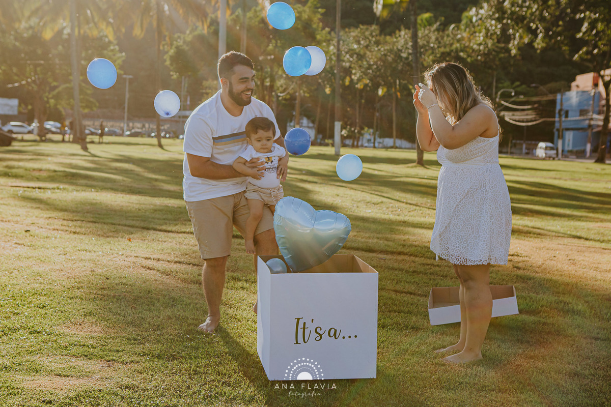 Ensaio fotográfico chá revelação prainha de Vila Velha 