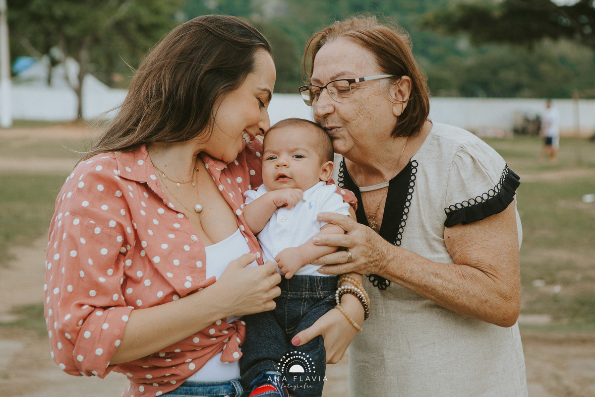 Ensaio fotográfico dia das mães com mamãe e vovó no parque da prainha Vila 
Velha