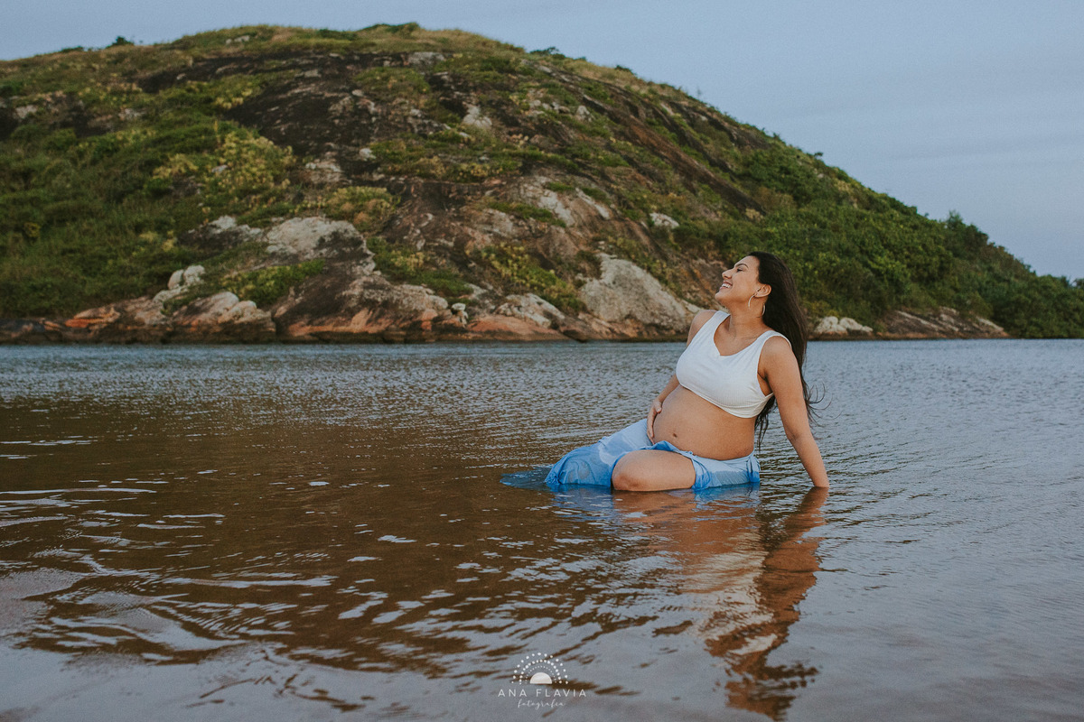 Ensaio gestante na praia da Barra do Jucu Vila Velha
