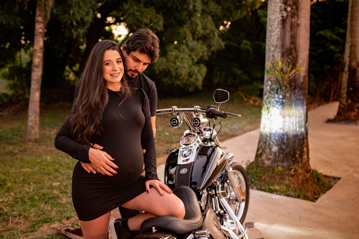 foto gravida com moto