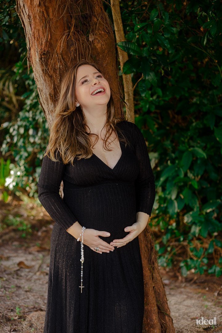 ensaio de gravida em jardim