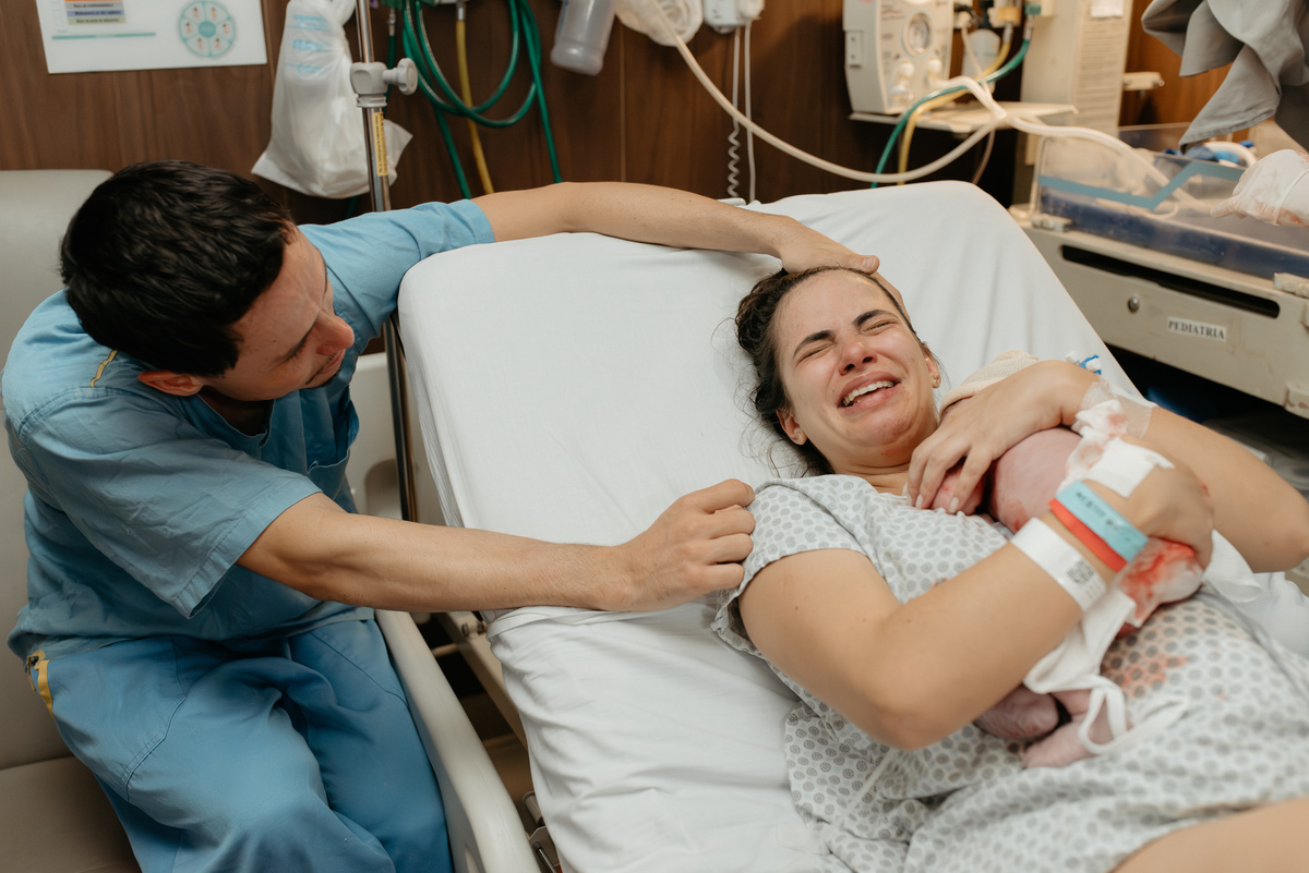 momento em que a família recebe o bebê