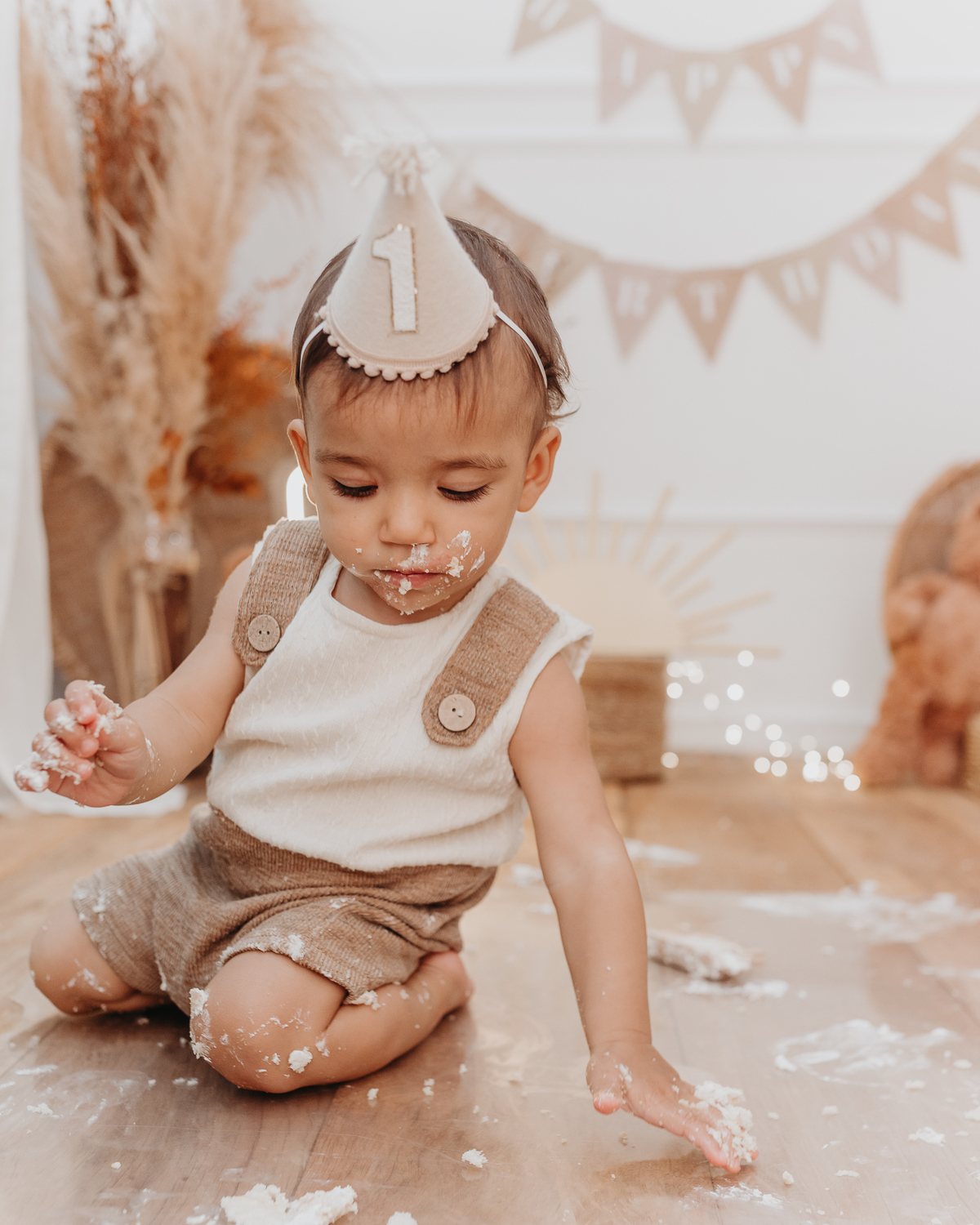 Ensaio smash the cake clean em estúdio na Zona Leste de São Paulo- Matteo