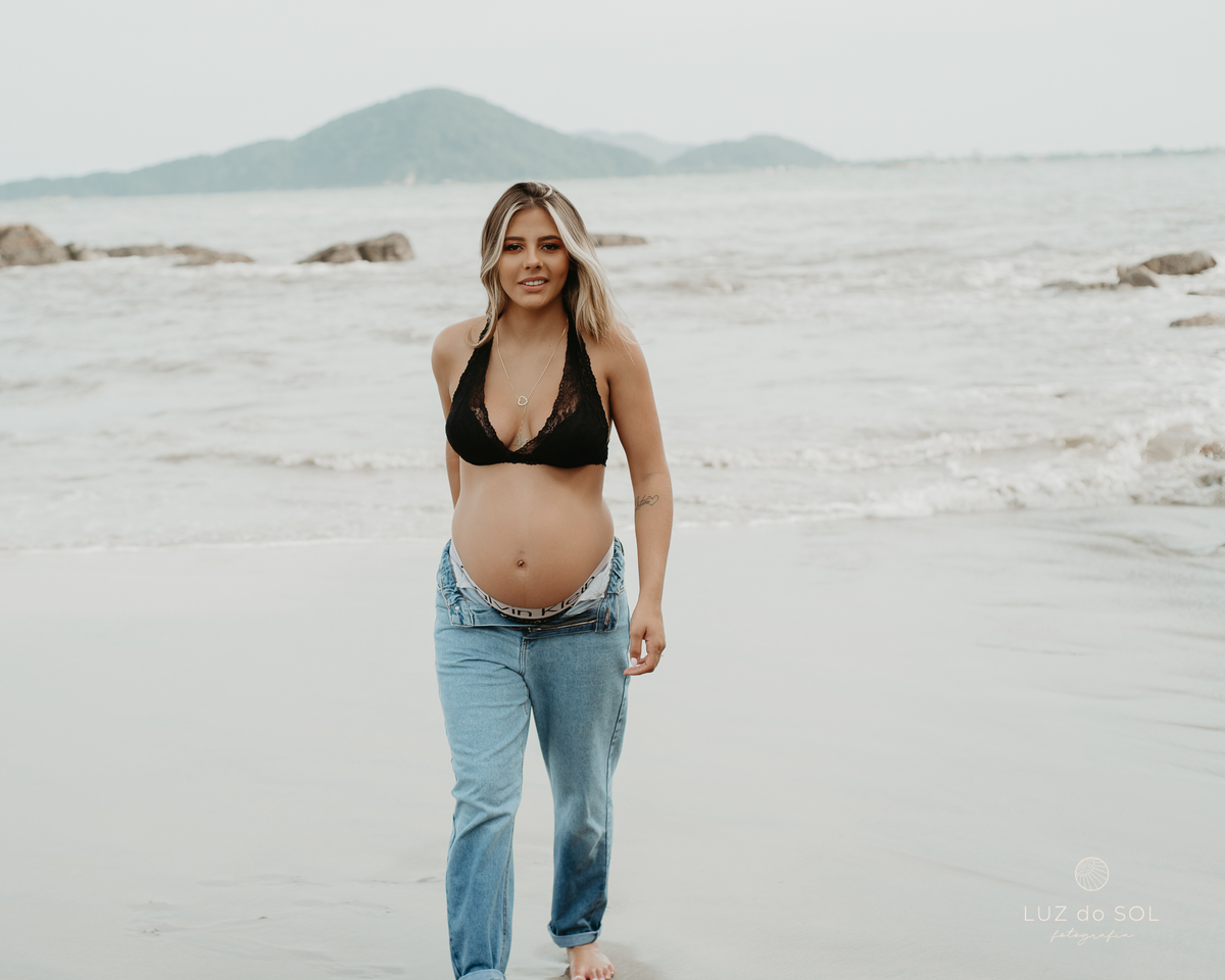 ensaio gestante praia