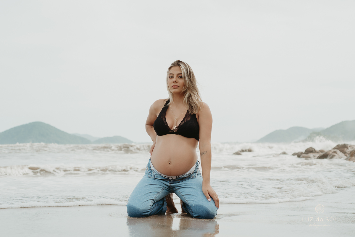 ensaio gestante praia