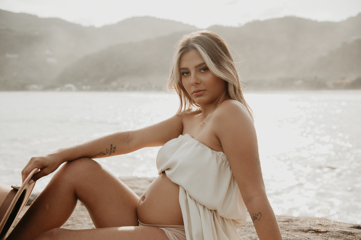 ensaio gestante praia