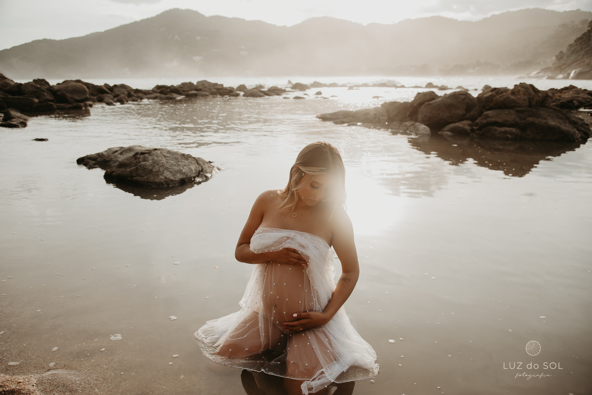 ensaio gestante praia