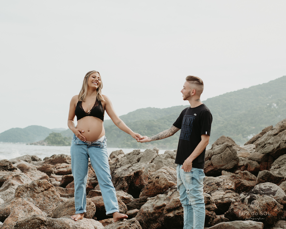 ensaio gestante praia