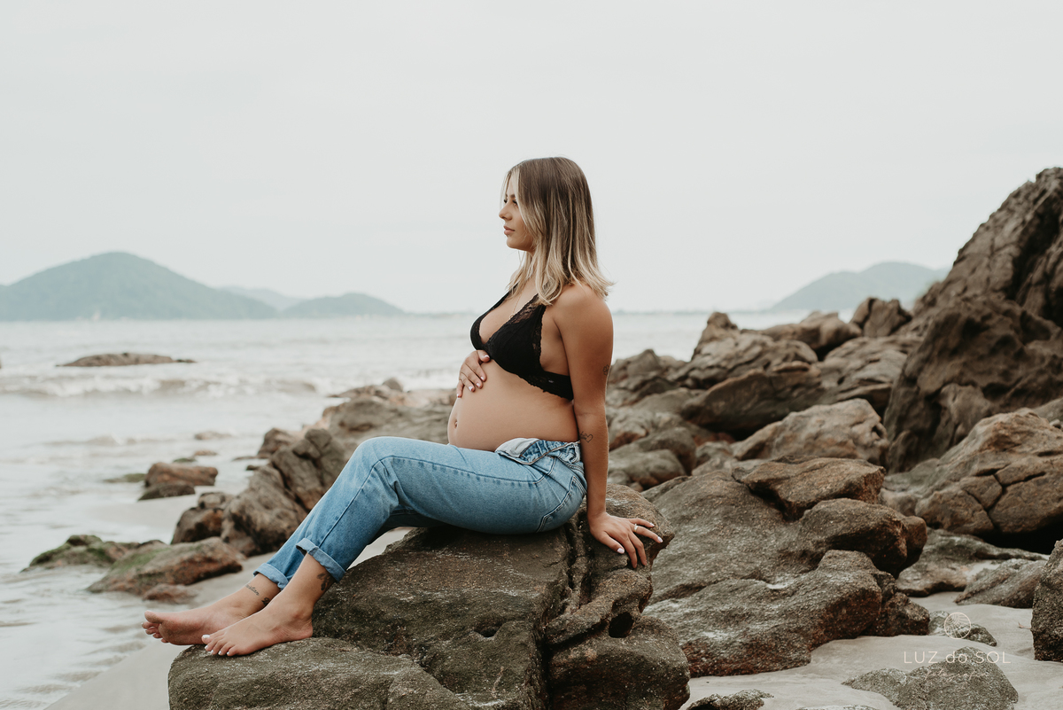 ensaio gestante praia