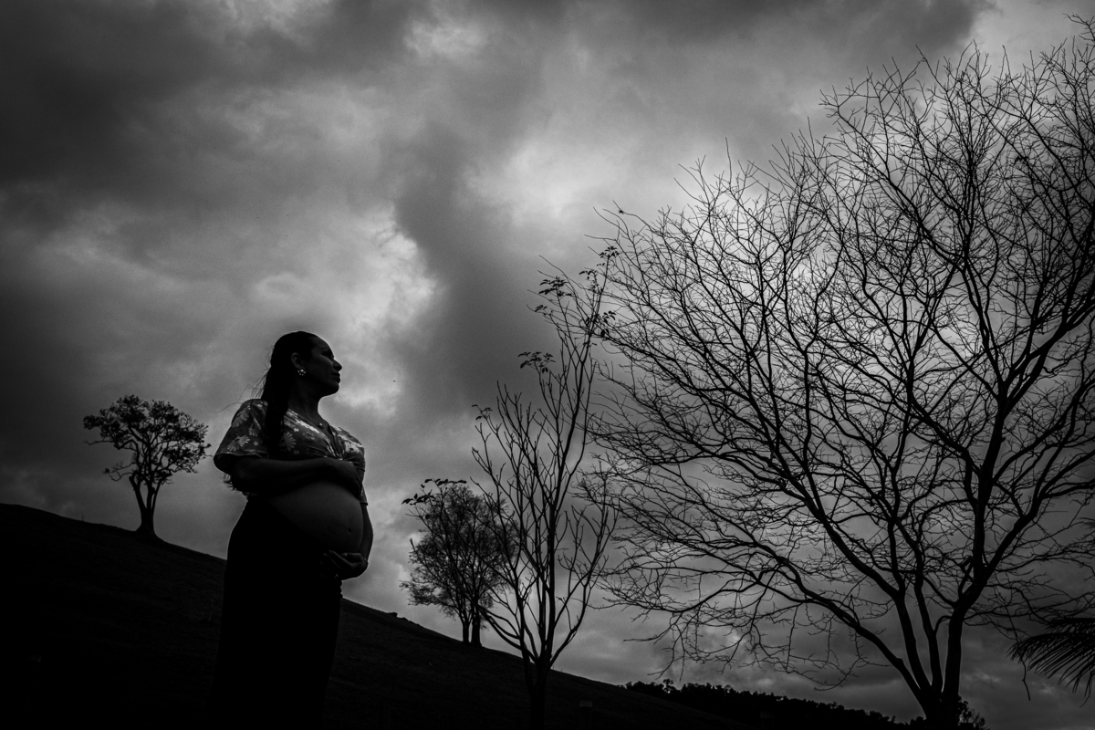 Fotos de gestante em campo aberto