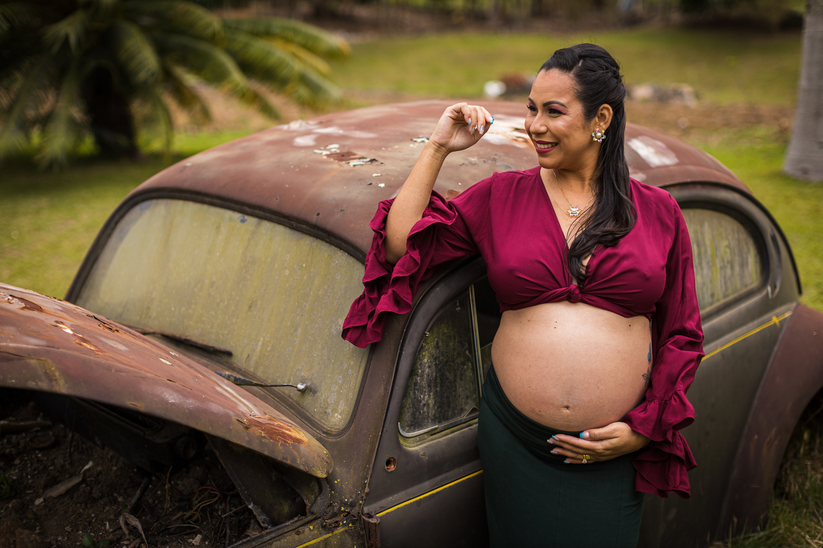 Ensaio de gestante ao ar livre, Ensaio de gestante com decoração temática