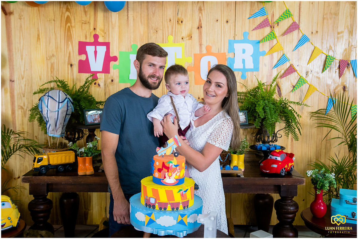 foto do aniversariante com os pais 