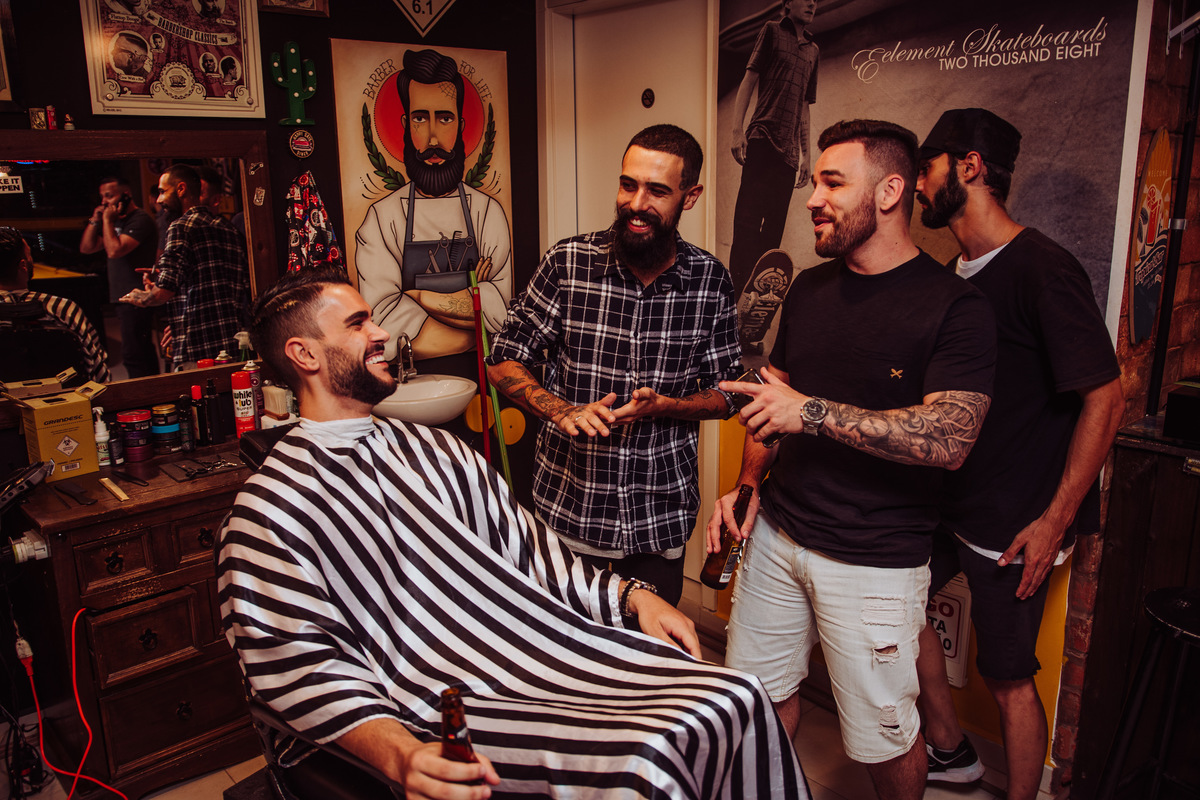 making of do noivo na barbearia