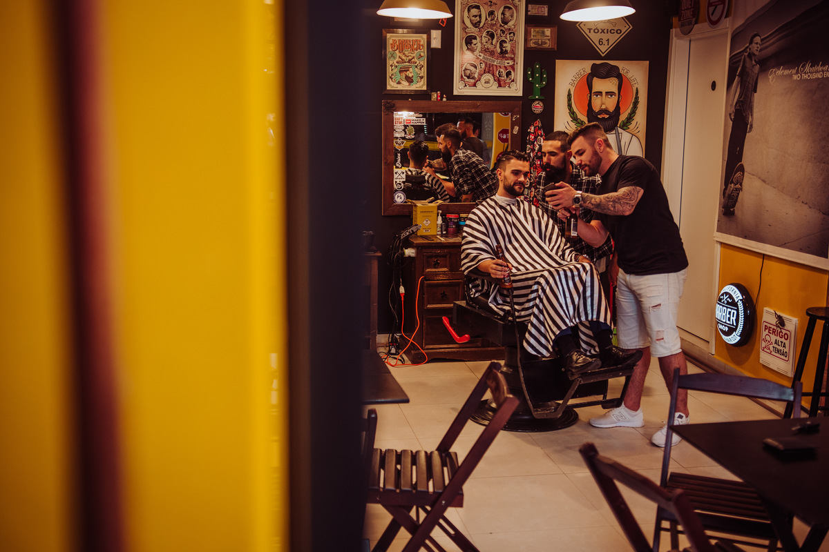 making of do noivo na barbearia