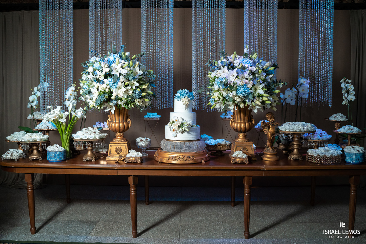 mesa do bolo do casamento 