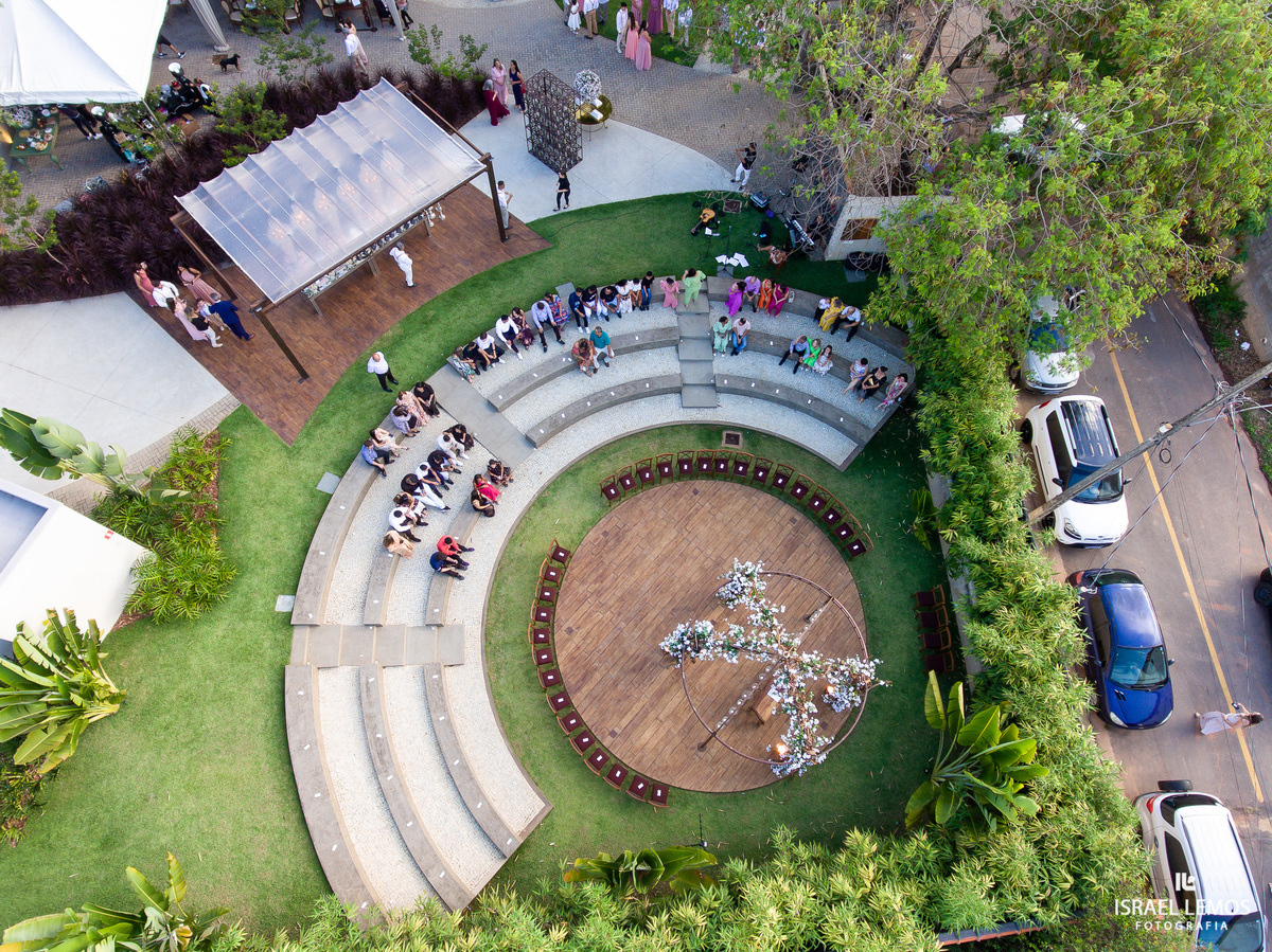 FOto com drone do espaco de festa em conceição do para 