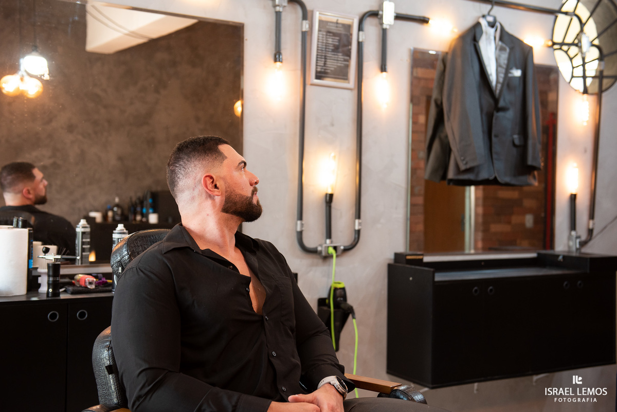 Fotografia de making of do noivo com casamento em Belo Horizonte no sala em belvedere no bh Shoping  bh fotos Israel Lemos 