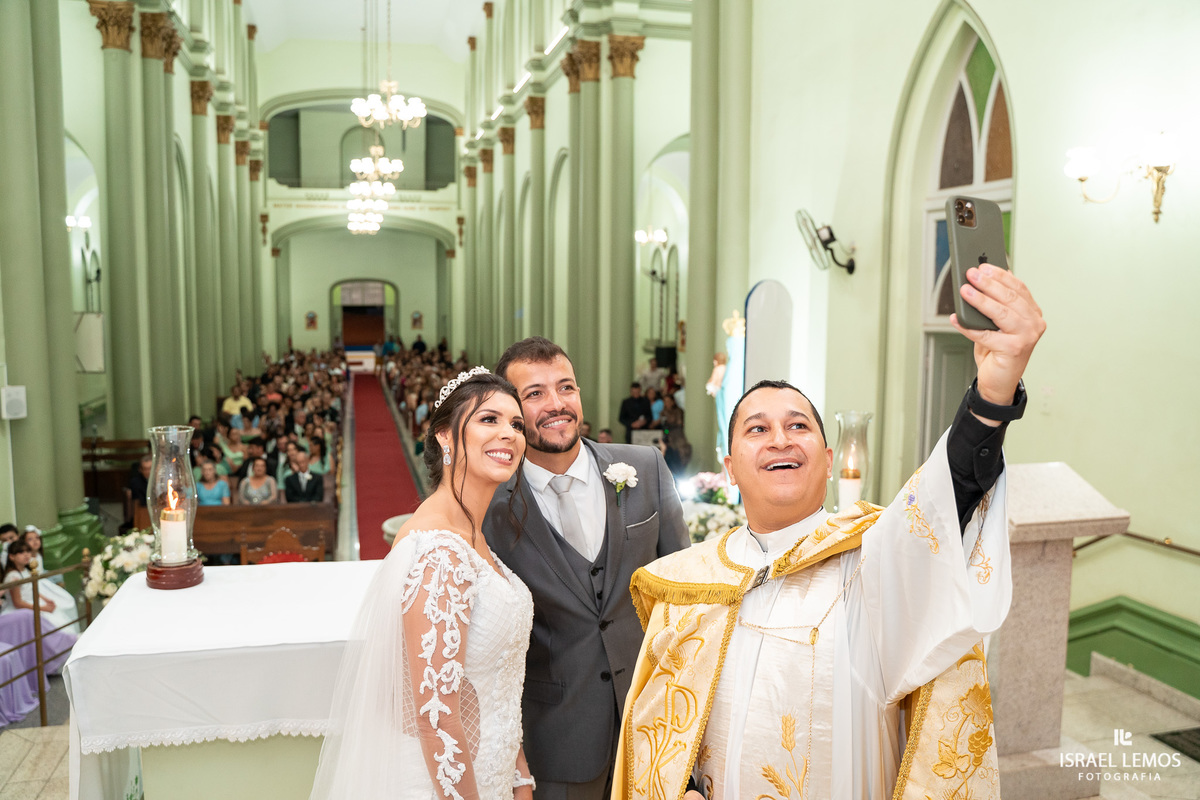 Selfie com o padre em pitangui