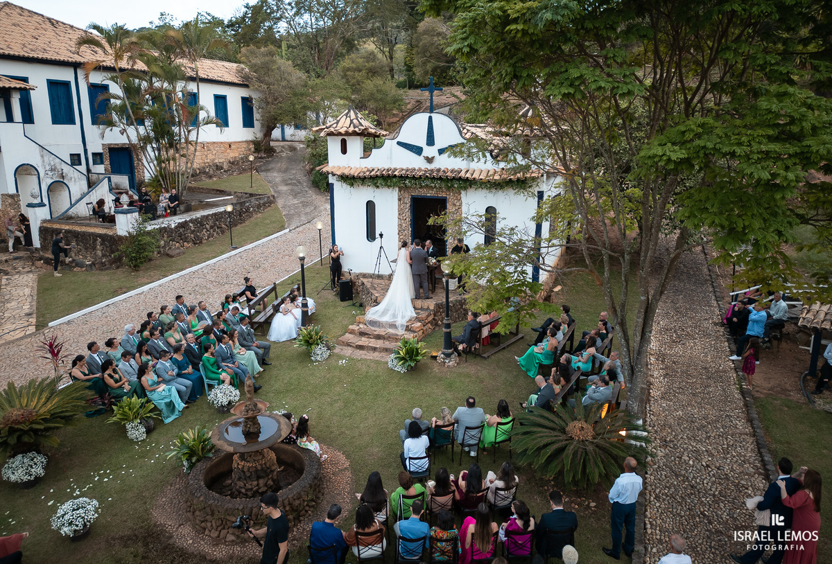 Imagem foto area da fazenda cachoeira em florestal em dia de casamento Israel Lemos fotografo 