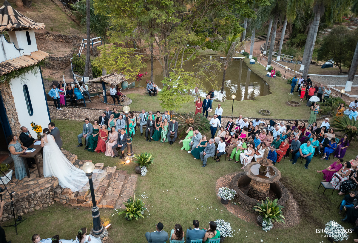 Imagem foto area da fazenda cachoeira em florestal em dia de casamento Israel Lemos fotografo 