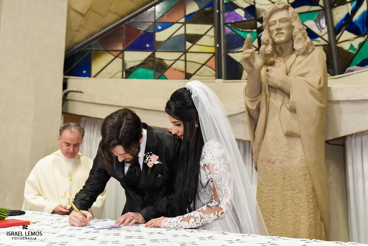 Assinaturas dos noivos Casamento na igreja N. S. de fatima na cidade de Belo horizonte MG, fotos feitas pelo Fotografo de Belo Horizonte Israel lemos