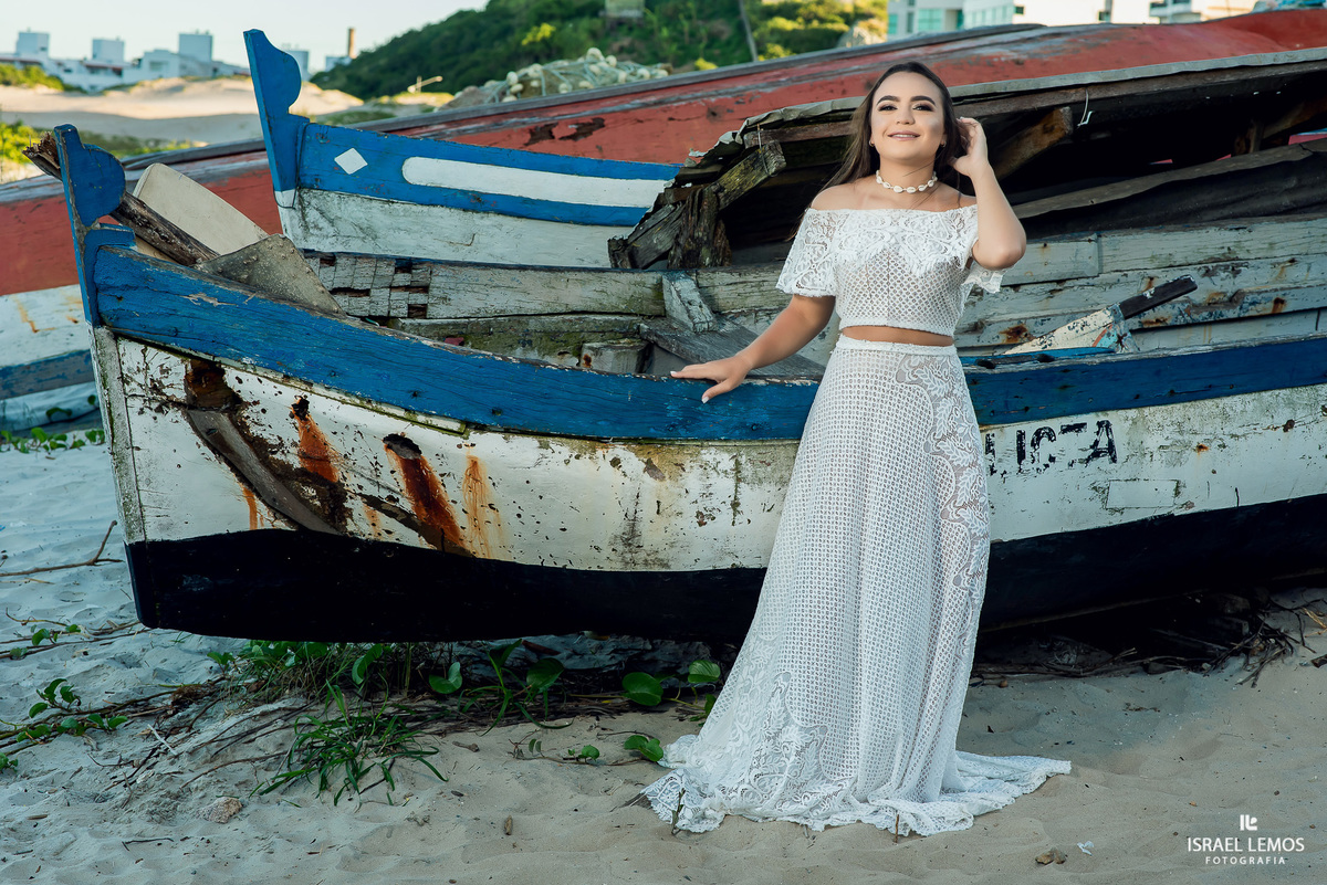 book de 15 anos na praia