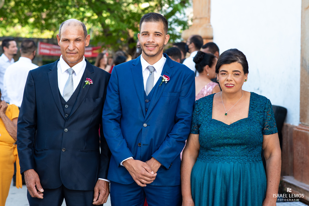 momento do noivo com sua familia