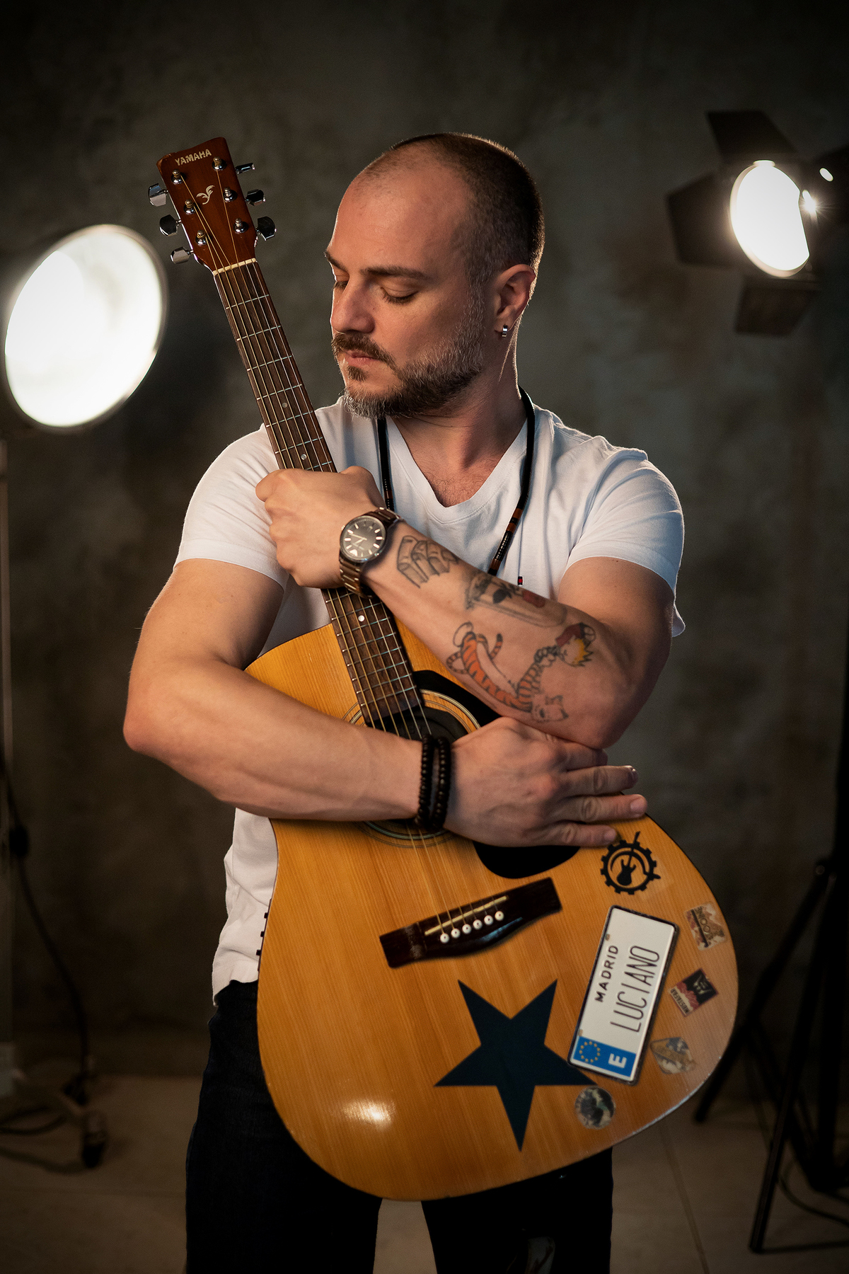 Luciano Flach, músico, retrato profissional, estúdio fotográfico