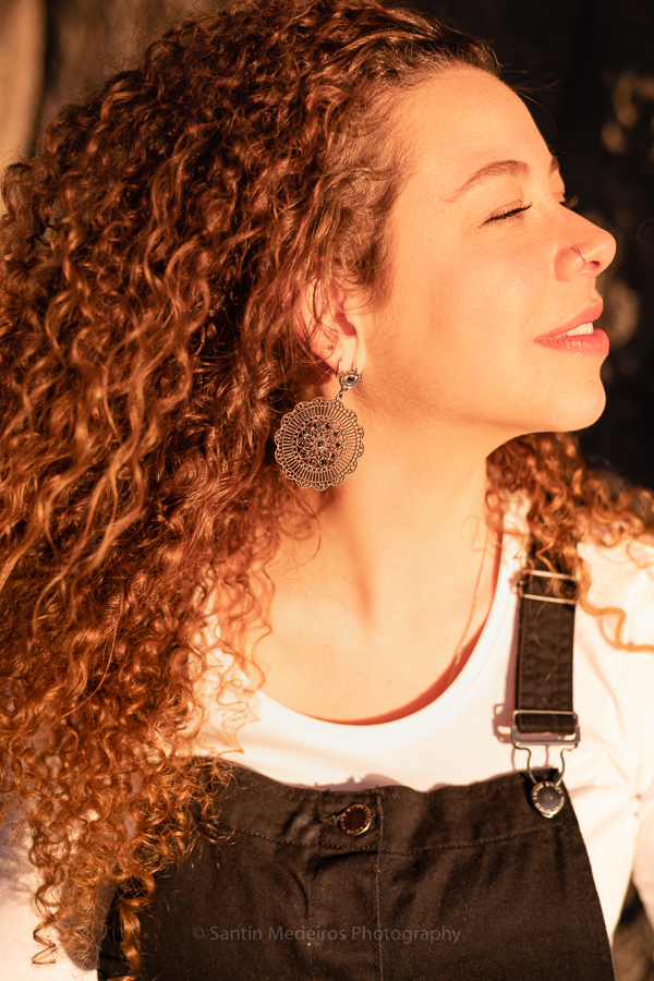 retrato en la puesta del sol