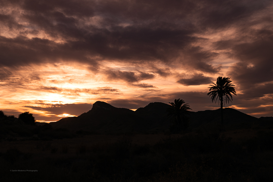 puesta del sol en Calblanque