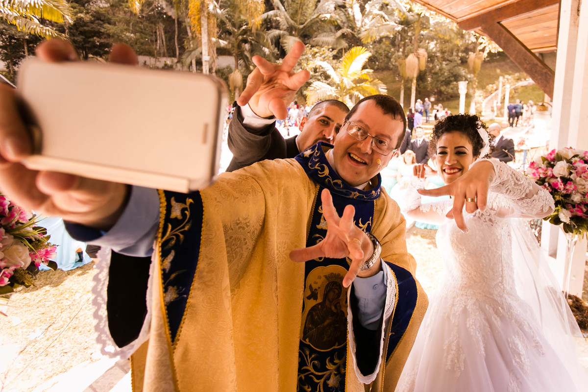 selfie com o padre