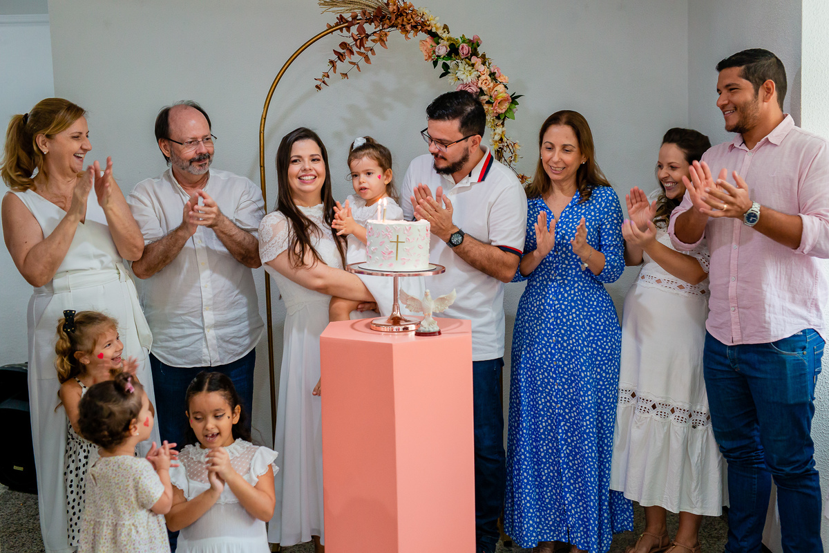 Momento que todos cantavam parabéns para Melina. Foto registrada por George Dantas.