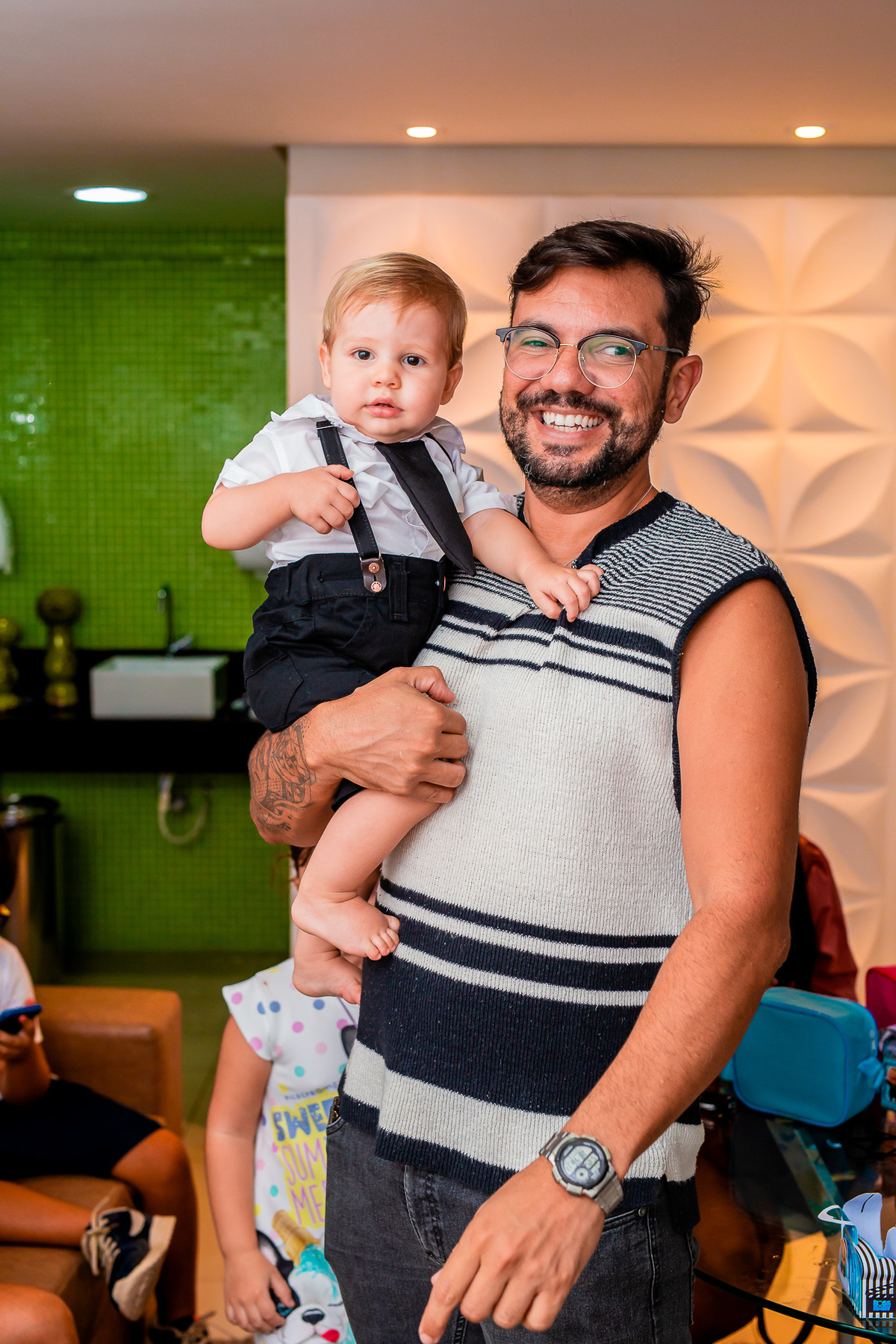 Bento com o padrinho. Foto registrada por George Dantas