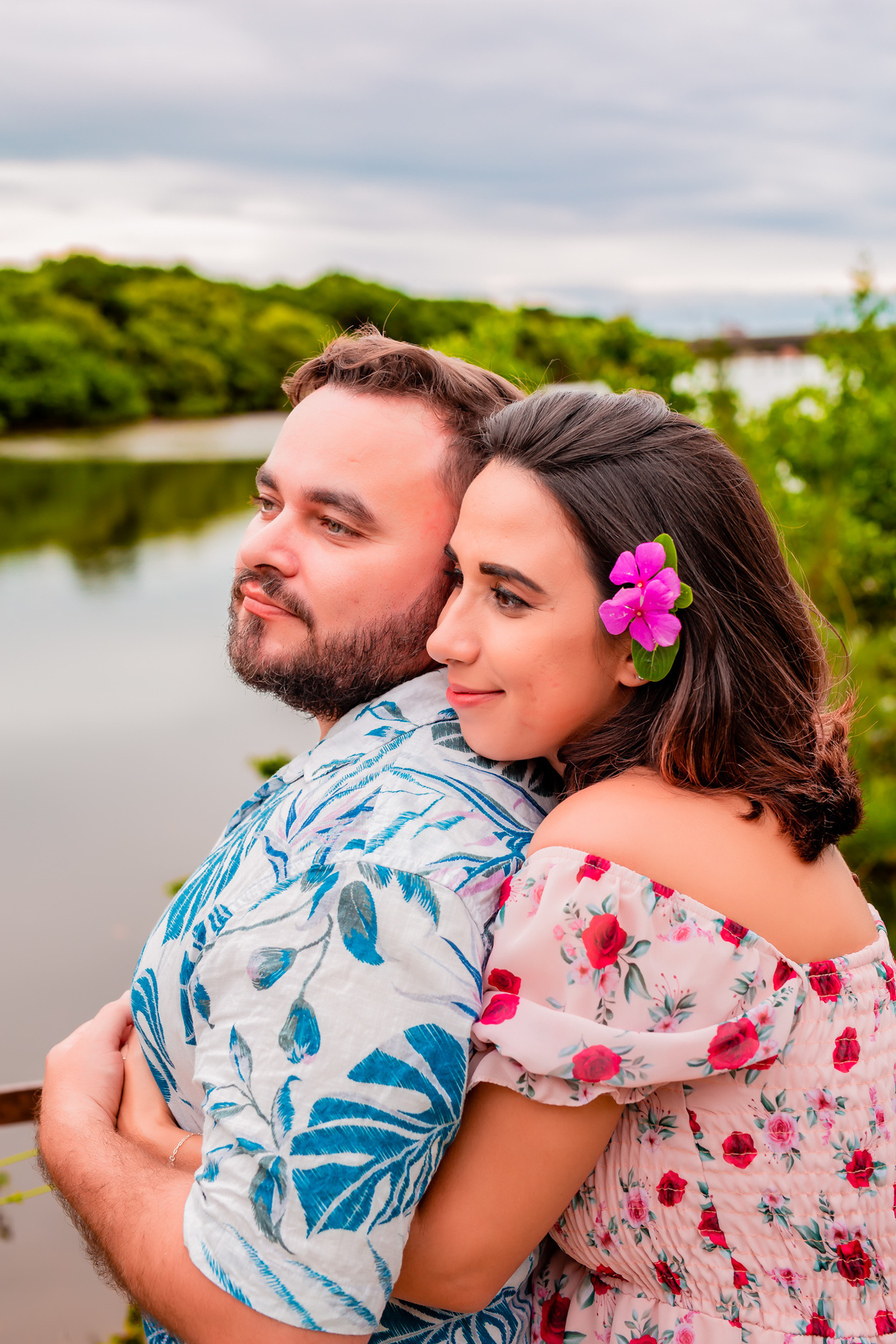 O casal Brenna e Mário no Portal Ecomangue. Foto registrada por George Dantas