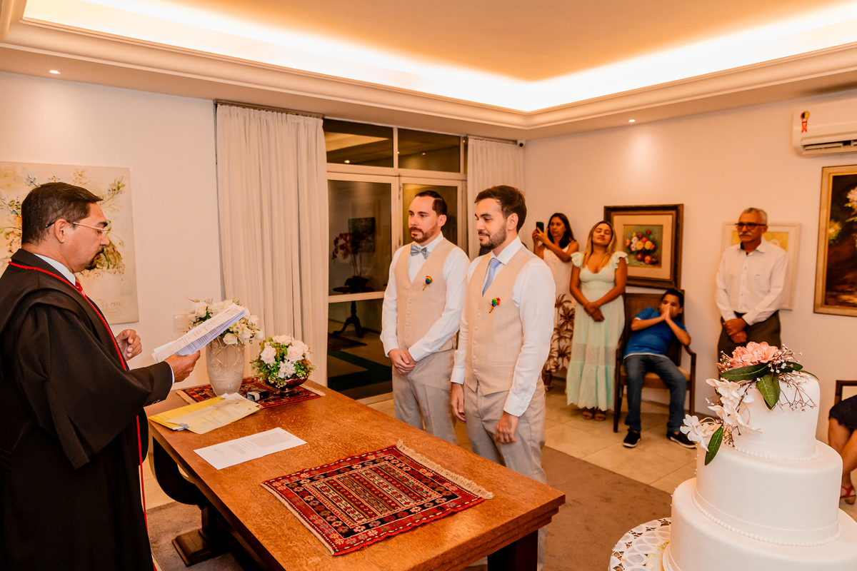 Casamento Civil de Marcos e Rodolfo. Registrado por George Dantas