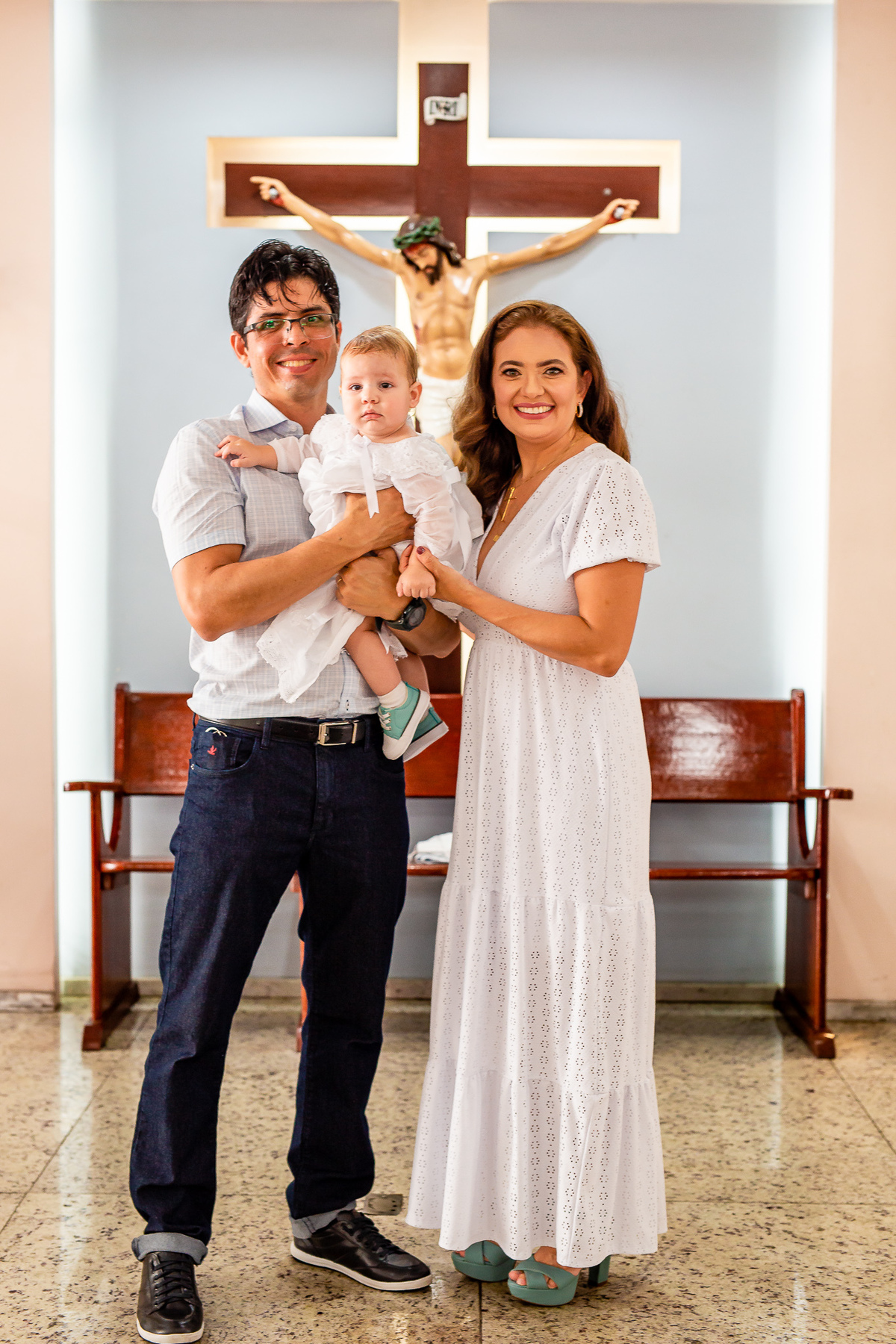 Bento com os papais após a cerimônia. Foto registrada por George Dantas 