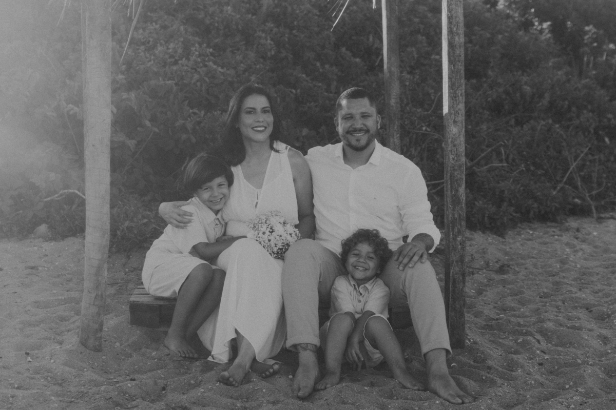 Foto de família - preto e branco