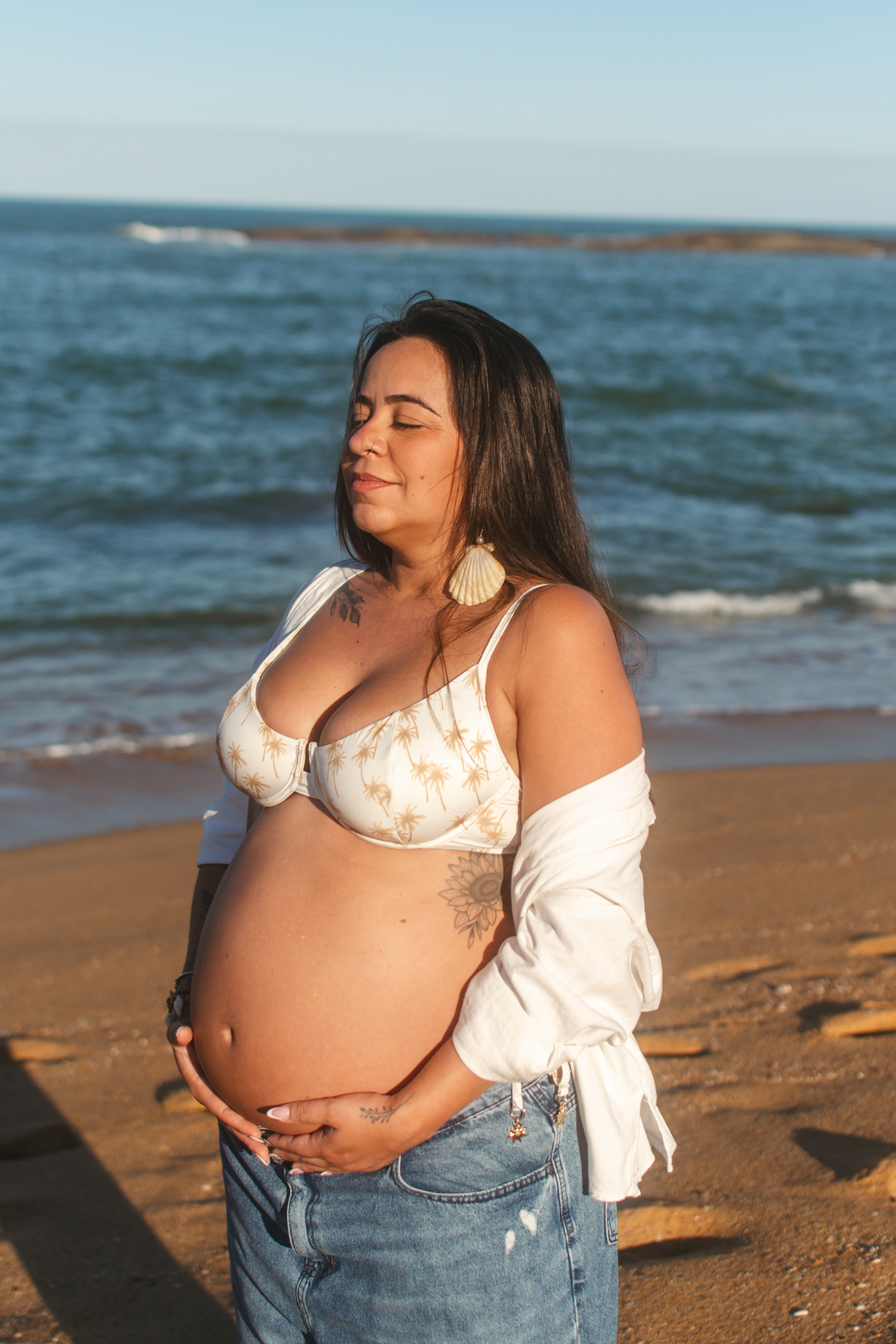 Ensaio de gestante realizado na Praia de Setiba Pina, em Guarapari ES.