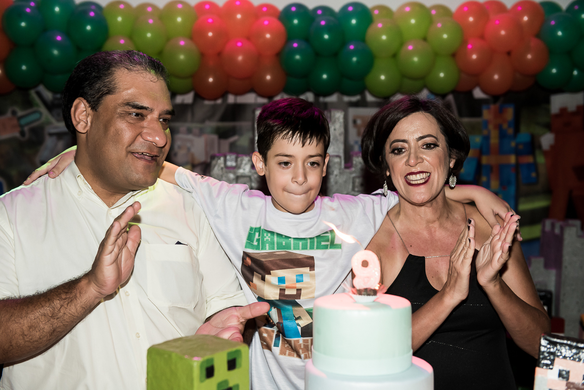  hora do parabéns - tema minecraft