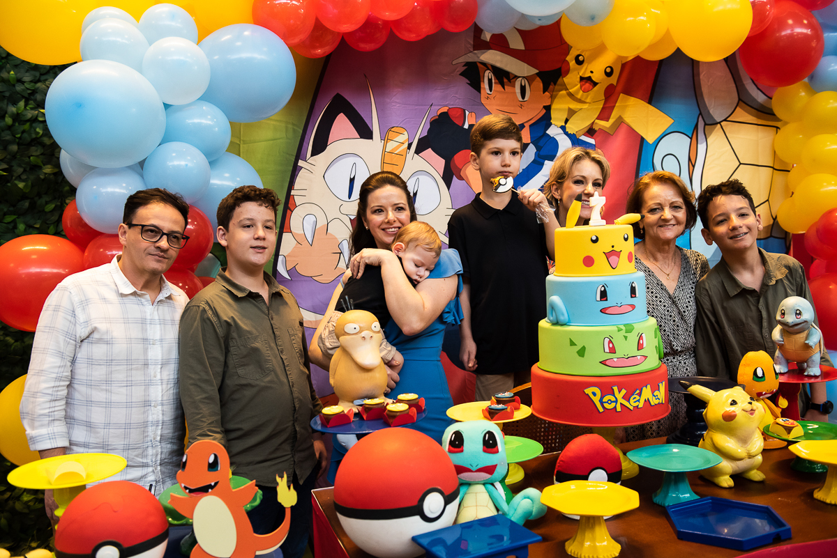 mais convidados tirando fotos na mesa de parabéns