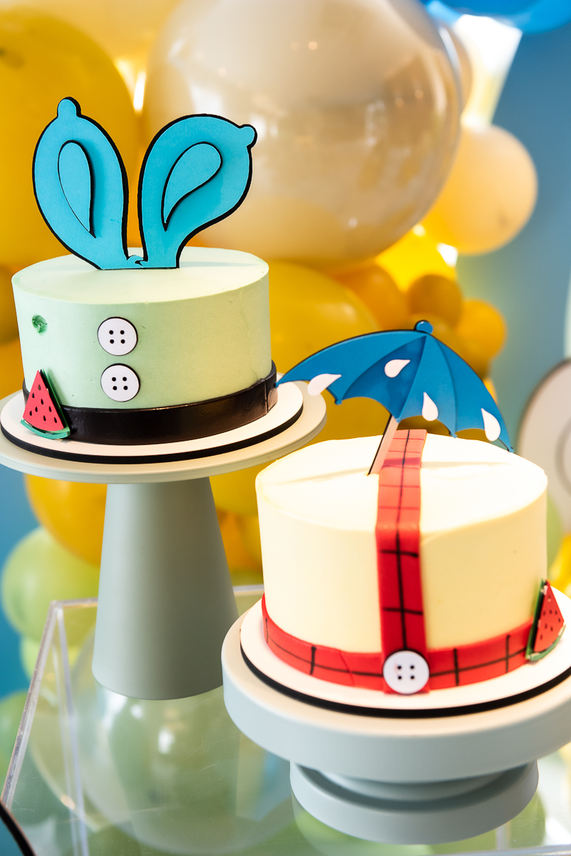 dois bolos feitos com o tema Turma da Mônica